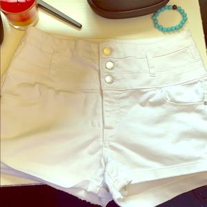 White high waisted shorts